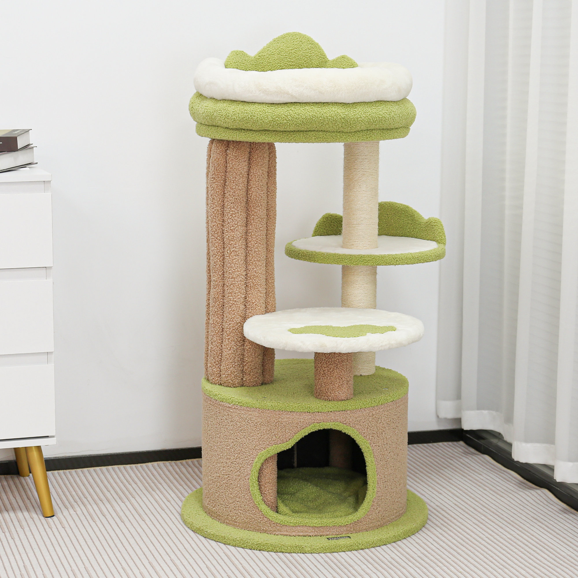 Tucker Murphy Pet 43.9 H Eislee Green Cute Cat Tree Cat Condon Cat Tower Reviews Wayfair